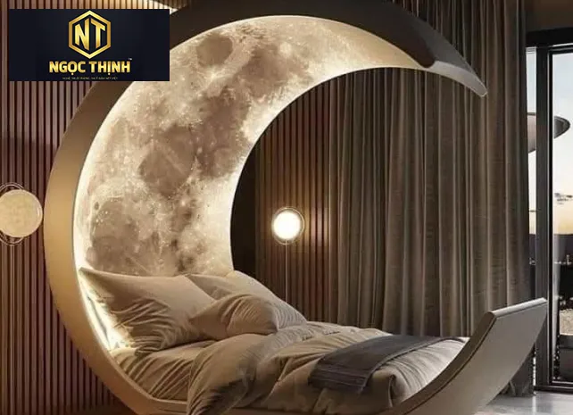 GIƯỜNG NGỦ GỖ VÒM ÁNH TRĂNG SANG TRỌNG - GNG08